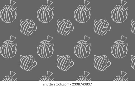 Vector pattern from teapots. China, Japan, East, tea ceremony, traditional tea drinking. Wrapping paper, wallpaper, fabric, gift wrapping. Shades of gray. Eps10