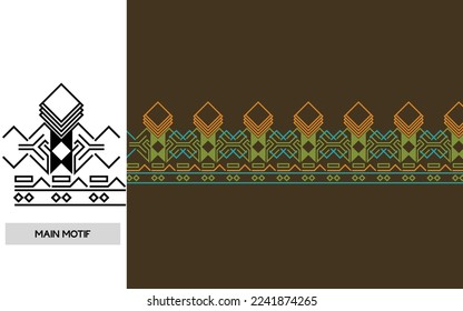 Vector pattern template for textile , cloth , and printing. Seamless pattern isolated layer and main motif. Can modify color as you can.