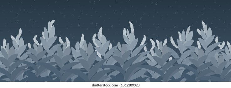 Vector pattern with texture in blue tones with unusual plants. Botanical garden. The concept of modern design of pages in social networks. For banners, Wallpapers, posters, wall decoration, calendars.
