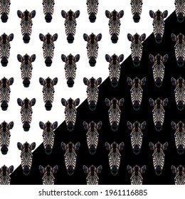 Vector pattern texture with zebra. Geometric vector