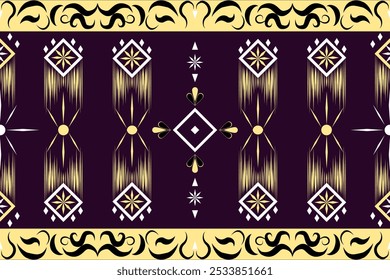 Vector pattern that is ancient and modern in the Eastern style, which is a modern collage pattern in the ethnic style, designed for wallpaper, background image, fabric pattern, glass pattern.