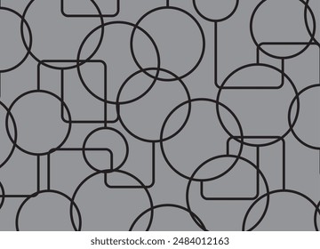 Vector pattern of thin black lines on a gray background. abstract geometric shapes of thin lines. Modern vector background for cover, poster, advertisement, interior