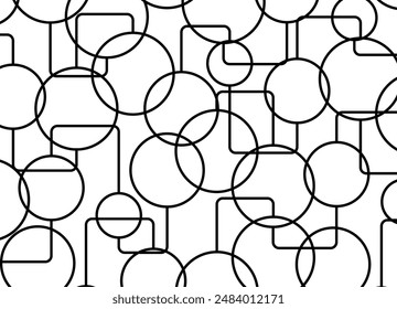 Vector pattern of thin black lines on a white background. abstract geometric shapes of thin lines. Modern vector background for cover, poster, advertisement, interior