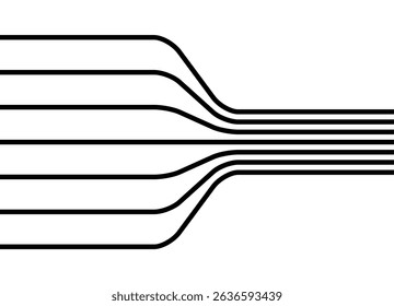 Vector Pattern of thin black parallel lines on a white background. Design element in retro style. Modern vector background