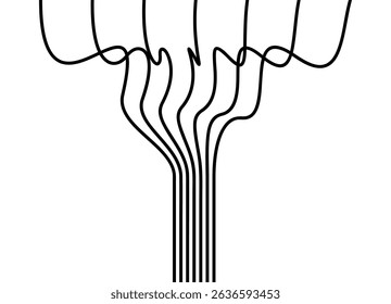 Vector Pattern of thin black parallel lines on a white background. Vertical Design element in retro style. Modern vector background. Abstract smoke