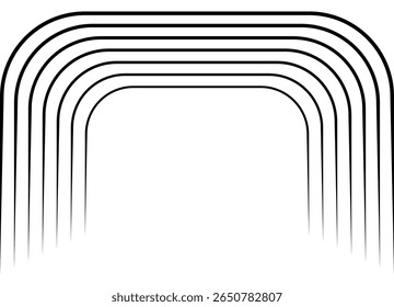 Padrão de vetor de linhas paralelas pretas finas em um plano de fundo branco em estilo retrô. Elemento de design decorativo para publicidade, embalagem, roupas esportivas. Vetor desportivo de fundo. Concorrência. Quadro