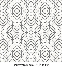 Vector pattern, thin line wavy with abstract flower, stylish retro pattern background