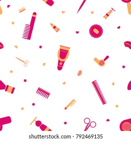 vector pattern of tools for a hairdresser.
