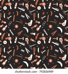 vector pattern of tools for a male hairdresser. barber shop