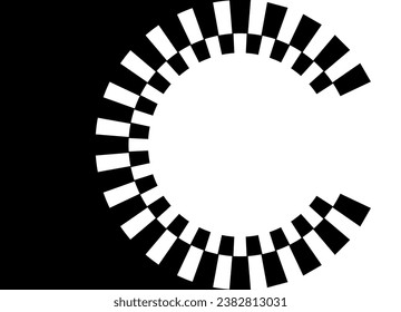 Vector pattern with a transition from black to white with an abstract circle in retro style. Design element. Modern vector background.

