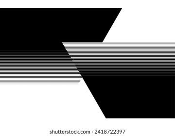 Vector pattern with a transition from black to white with sharp geometric shapes made of thin lines. Black and white pattern. Modern vector background.