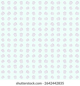 Vector pattern trash bin icon, seamless, minimalist design, suitable for UI UX design theme