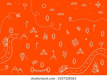 vector pattern travel adventure nature travel vacation