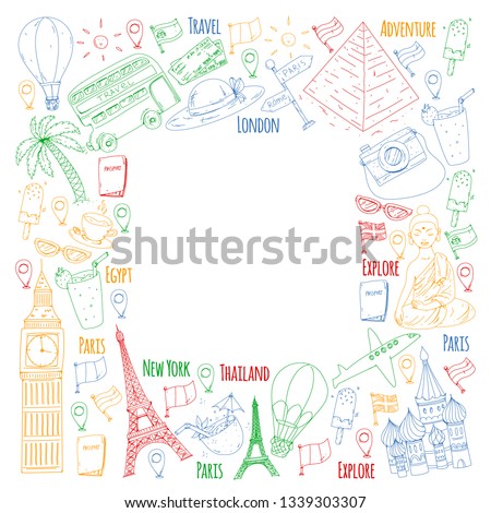 Similar – Image, Stock Photo Young friends looking map over a table