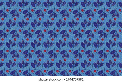 Vector pattern tree branch flower and leaf
