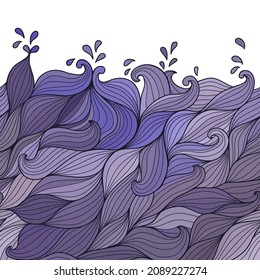 Vector pattern trending color of the year 2022 is very peri. Abstract geometry with waves of water in the sea