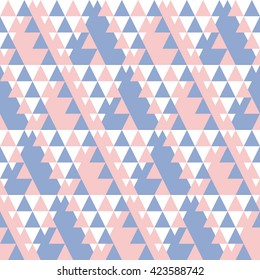 Vector pattern of triangles.Triangular ornament primitive damask. Triangles.
