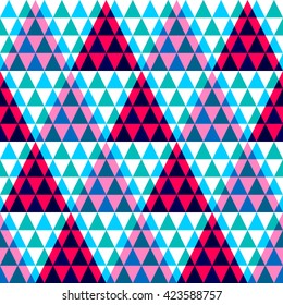 Vector pattern of triangles.Triangular ornament primitive damask. Triangles.