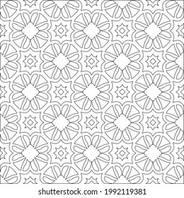  vector pattern with triangular elements. Geometric ornament for wallpapers and backgrounds. Black and white pattern. 
