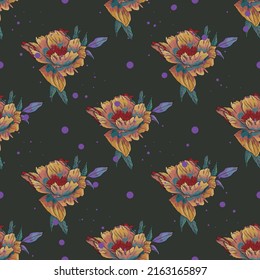 Patrón vectorial de flores y hojas tropicales. Ilustración de moda sin inconvenientes para la impresión en textiles, en blanco para los diseñadores, papel tapiz fotográfico
