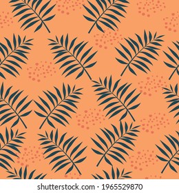 vector pattern with tropical leaves. flat image of floristic pattern