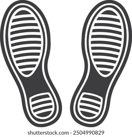 Vector pattern of two shoe silhouettes. Shoes with lines on the sole.