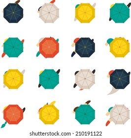 Vector pattern with umbrella