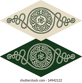 Vector pattern using Celtic ornamental elements and the sign of twisted snakes.