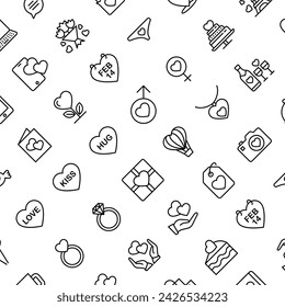 Vector Pattern with Valentine's Day, Seamless Background.