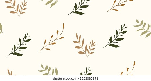 Patrón de Vector de varios tipos de plantas y flores. Patrón de Vector de plantas y flores. Diseño para el Fondo de pantalla, papel de embalaje, fondo, tela. Patrón floral de Vector sin costuras