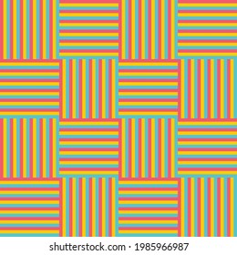 Patrón vectorial con vertical con formas de caja diseño de tipo plano y modelo de color vintage