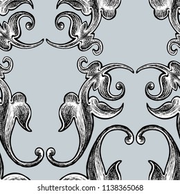Vector pattern of vintage decorative elements