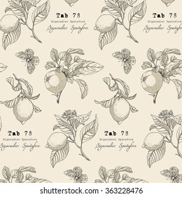 Vector pattern in vintage style. Botanical collection,gardening design elements, flower, leaves,butterflies. Background for card, poster, postcard, invitations, wedding, birthday party.