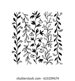 Vector pattern. Pattern. Wallpaper. Done with a sketch in black and white. Isolated on white background.