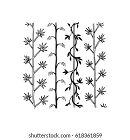 Vector pattern. Wallpaper. Done with a sketch in black and white. Isolated on white background.