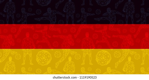 vector pattern wallpaper sport soccer players national flag germany wallpaper background football championship  elements symbols objects set equipment concept