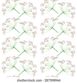 Vector pattern with watercolor dill for your design