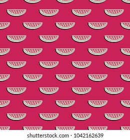 vector pattern with watermelon slices. Can be used for wallpaper, pattern fills, textile, web page background, surface textures.