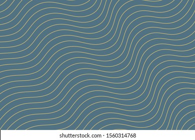 Vector pattern wave of yellow lines on green background.