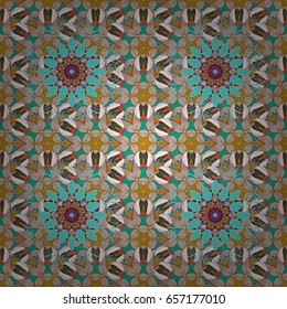 Vector pattern for wedding card illustration. Vintage decorative element on a background. Invitation with colored mandala.