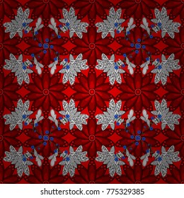Vector pattern for wedding card illustration. Vintage decorative element on a red, white and gray colors. Invitation with colored mandala.