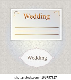 Vector pattern for wedding invitation. Gray ornament background for wedding invitation.