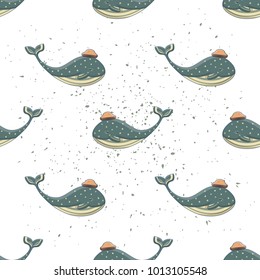 vector pattern with a whale image.