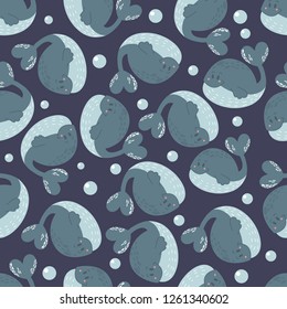 vector pattern with whales