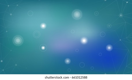 vector pattern white dots connected by lines on a blue background