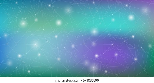 vector pattern white points connected by lines on a blue background