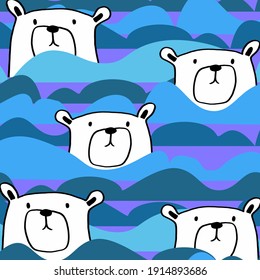 vector pattern white polar bear