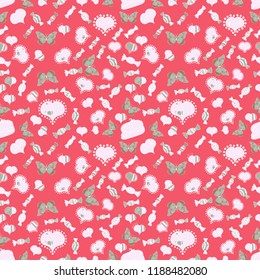 Vector. Pattern for wrapping, cover. Elements on pink, neutral, gray colors. Wedding Romantic Love Graphics. Sketch Valentine. Valentines Day. Typography lettering poster. Seamless Hand Drawn Doodles.