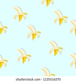 Vector pattern of yellow bananas. Festive seamless background.