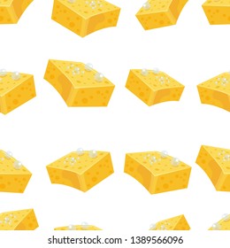 vector pattern with yellow sponges for washing